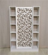 Стеллаж перегородка для зонирования комнаты. Цвет белый. Модель Винтаж .высота 1800 ширина 1200 глубина 250 мм 12034