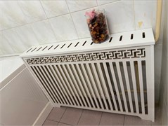 Экран короб для батареи отопления. Экран из мдф на чугунную батарею. Декоративная решетка на радиатор отопления .Ширина 100 см высота 60 см глубина 18 см. цвет белый. Модель Греция. короб 1000*600*180 Греция белый