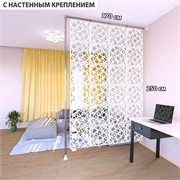 Перегородка подвесная для зонирования комнаты. Настенное крепление. Высота 250 см ширина 160 см. Комплект 30 квадратов+крепеж. Ширма для комнаты. Узор Кристалл перегородка кристалл каркас 2500*1600 белый