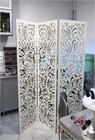 Ширма высокая перегородка для зонирования комнаты. Перегородка ажурная для салона красоты . Размер 220 см высота *150см ширина. Цвет белый ширма альберо 2200*1500 белый