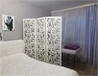 Ширма высокая перегородка для зонирования комнаты. Перегородка ажурная для салона красоты . Размер 220 см высота *150см ширина. Цвет белый ширма альберо 2200*1500 белый