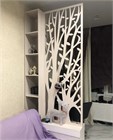 Стеллаж перегородка для зонирования комнаты. Цвет белый. Модель Дерево .Высота 180см, ширина 80 см, глубина 25см стеллаж дерево 1800*800  белый