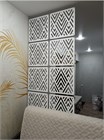 Ширма перегородка для зонирования комнаты. Подвесная. Потолочное крепление. Высота 240 см ширина 80 см. Комплект 12 квадратов+крепеж. Ширма для комнаты. подвесная потолок 2400*800 ромбы хдф белый