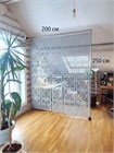 Декоративная подвесная модульная перегородка для зонирования комнаты. Настенное крепление. Высота 250 см ширина 200 см. Комплект 30 квадратов+крепеж. Ширма для комнаты. подвесная стена ромбы 2500*2000 серый