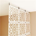 Ширма перегородка для зонирования комнаты. Подвесная. Потолочное крепление. Высота 240 см ширина 40 см. Комплект 6 квадратов+крепеж. Ширма для комнаты. подвесная потолок 2400*400 ромбы хдф белый