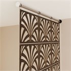 Декоративная подвесная модульная перегородка для зонирования комнаты. Настенное крепление. Высота 250 см ширина 40 см. Комплект 6 квадратов+штанга. Ширма для комнаты. подвесная стена 2500*400 веер венге