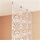 Декоративная подвесная модульная перегородка для зонирования комнаты. Потолочное крепление. Высота 240 см ширина 200 см. Комплект 30 квадратов+крепеж. Ширма для комнаты. подвесная потолок 2400*2000 веер белый