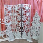 Ширма перегородка для зонирования комнаты. Модель "Снежинки" 1750*2000 мм снежинка-200