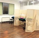 Ширма перегородка для зонирования комнаты. Реечная . Модель Геометрия. Размер 175см высота *150 см ширина ширма геометрия 150 бежевый-1