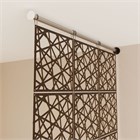 Ширма перегородка для зонирования комнаты. Подвесная. Цвет венге. Стеновое крепление. Высота 250 см ширина 120 см. Комплект 18 квадратов+крепеж. Ширма для комнаты. подвесная кристалл стена 2500*1200 венге-1