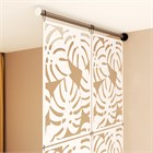 Перегородка модульная подвесная для зонирования комнаты . Материал ХДФ .Подходит для помещений с подвесными потолками. Ширина 100 см - 6 панелей +комплект для настенного крепления. подвесная монстера 2500-1000-стена белый хдф-1