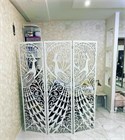 Ширма перегородка для зонирования комнаты. Недорого . Модель Жар Птица. Размер 175см высота *150см ширина Жарптица 150 белый-1