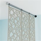 Перегородка ширма для зонирования комнаты. Потолочное крепление. Высота 250 см ширина 40 см. Комплект 6 квадратов+штанга. подвесная кристалл стена 2500*400 серый-1