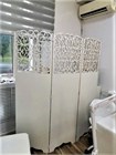 Ширма перегородка для зонирования комнаты. Высота 175 см ширина 150 см. Цвет белый. Ширмы перегородки для зонирования комнаты, салона красоты. Мистеро-150 белый-1