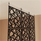 Декоративная подвесная модульная перегородка для зонирования комнаты. Потолочное крепление. Высота 240 см ширина 120 см. Комплект 18 квадратов+крепеж. Ширма для комнаты. Перегородка межкомнатная. кристалл потолок 240-120 черный-1