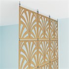 Ширма перегородка для зонирования комнаты. Подвесная. Потолочное крепление. Высота 240 см ширина 120 см. Комплект 18 квадратов+крепеж. Ширма для комнаты. подвесная веер потолок 2400*1200 хдф без отделки-1