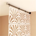 Декоративная подвесная модульная перегородка для зонирования комнаты. Настенное крепление. Высота 250 см ширина 80 см. Комплект 12 квадратов+крепеж. Ширма для комнаты. подвесная стена 2500*800 веер белый-1