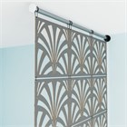 Декоративная подвесная модульная перегородка для зонирования комнаты. Настенное крепление. Высота 250 см ширина 40 см. Комплект 6 квадратов+штанга. Ширма для комнаты. подвесная веер 2500*400 стена серый хдф-1