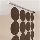 Перегородка для зонирования комнаты. Перегородка подвесная . Размер 2500* 1200 мм- 32 панели +комплект НАСТЕННОГО крепления. подвесная стена 2500*1200 круги венге хдф