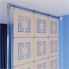 Ширма перегородка для зонирования 250*210 Крепление на стену Перегородка квадро 2500*2100 бежевый на каркасе