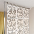 Ширма перегородка для зонирования 230*123 Крепление на стену Перегородка 230*123 листья белый на каркасе