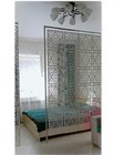 Ширма перегородка для зонирования 250*170 Крепление на стену Перегородка 250*170 ромбы белый на каркасе