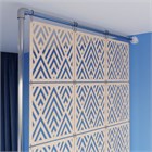 Ширма перегородка для зонирования 230*123 Крепление на стену Перегородка 230*123 ромбы бежевый на каркасе