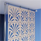 Ширма перегородка для зонирования 230*123 Крепление на стену Перегородка 230*123 веер бежевый на каркасе