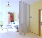 Перегородка реечная для зонирования комнаты. Перегородка из брусков, реек. Жалюзийная. Высота до 250см ширина 120 см. цвет Белый перегородка реечная 2500*1200 белый