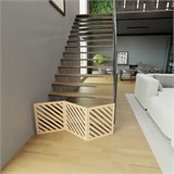 Барьер загородка для собак . Ограждение для собак. Высота 58 см ширина 150 см. Цвет бежевый барьер полоски 150 бежевый-1