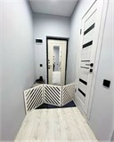 Широкий барьер загородка для собак. Ограждение для собак. Высота 58 см, ширина 150 см. Цвет белый. барьер полоски белый 150-1